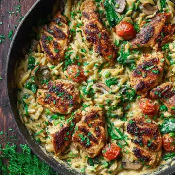 30-Minute, One-Pan Creamy Chicken Orzo