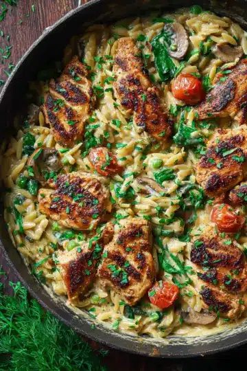 30-Minute, One-Pan Creamy Chicken Orzo