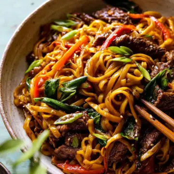 20 Minute Korean Beef Sesame Noodles.
