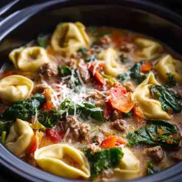 Crockpot Sausage Tortellini Soup