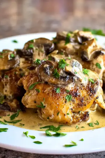 Creamy Garlic and Mushroom Chicken Thighs