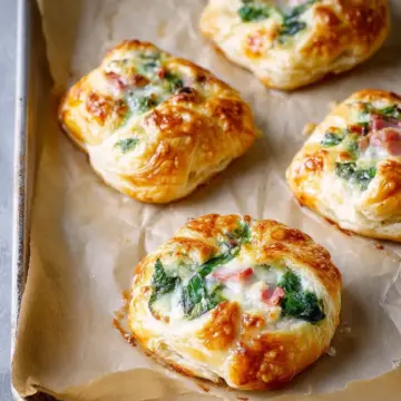 Ham and Cheese Spinach Puffs