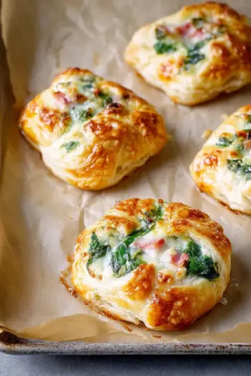 Ham and Cheese Spinach Puffs