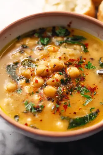 Vegan Garlic Chickpea Soup