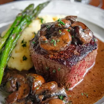 Filet Mignon in Mushroom Wine Sauce