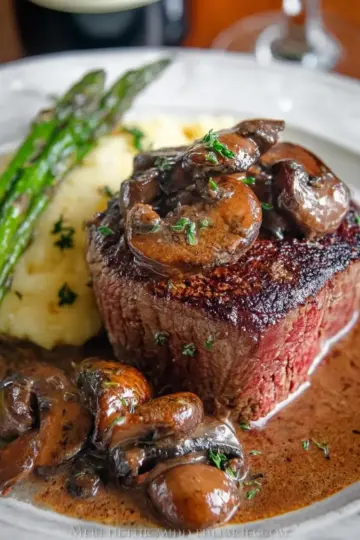 Filet Mignon in Mushroom Wine Sauce